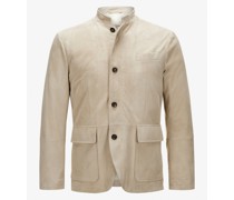 Leder-Daunenjacke