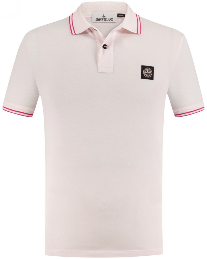 red stone island polo shirt