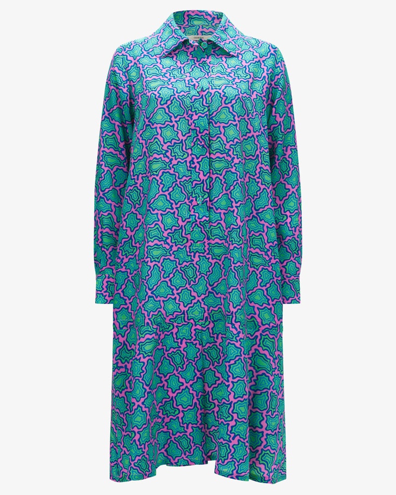 ODEEH Damen Seidenkleid