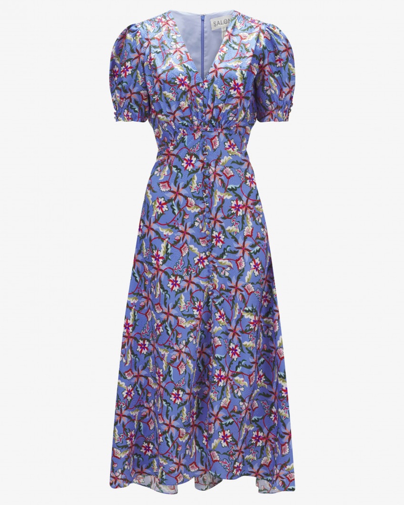 Saloni Damen Lea Seidenkleid