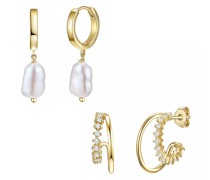 Ohrringe Set of 2 hoop earrings sterling silver freshwater