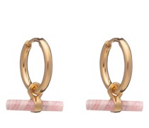 Ohrringe 22K Plated Mini T Bar Huggie Hoop Earrings