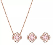 Ohrringe Sparkling Dance set Mixed cuts Clover gold-tone pl