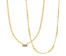 Halskette Necklace Set Cube, green Agate, silver gold plate