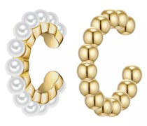 Ohrringe Set of 2 ear cuffs sterling silver shell pearl whi