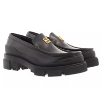 Loafers & Ballerinas Black Leather Flat Shoes