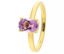 Ring ring 375 YG 1 Amethyst 7x5 mm oval fac.