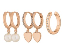 Ohrringe Set Earcuff Creole Heart and Pearl