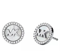 Ohrringe MK Pave and Mother of Pearl Logo Studs