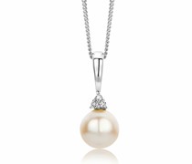 Halskette 9ct Diamond With Cultured Pearl Pendant