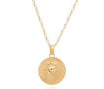 Halskette Statement Leo Zodiac Art Coin Long Necklace