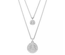 Halskette Meteora layered pendant, Rhodium plated