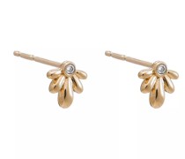 Ohrringe 9K Solid Diamond Flower Stud Earring