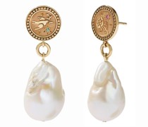 Ohrringe Amulet Pearl Drop Earrings Peace & Love