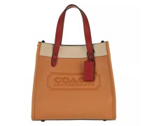 Tote Colorblock Leather Whipstitch Detail Coach Badge F