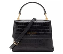 Satchel Bag Femme Forte Heline Croco Black Calfskin Leather Ha