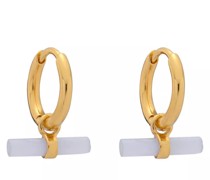 Ohrringe Mini Agate T Bar Huggie Hoop Earrings