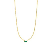 Halskette Necklace Cube green agate, silver gold plate