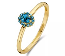 Ring Ring 1226YLB - Gold (14k) with London blue Topaz