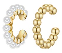 Ohrringe Set of 2 ear cuffs sterling silver shell pearl whi
