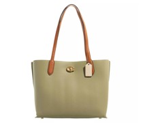 Shopper Colorblock Leather With Coated Canvas Signature In