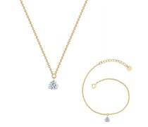 Halskette Set necklace + bracelet sterling silver topaz whit