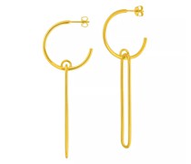 Ohrringe Earring Square, Silver gold plate