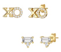 Ohrringe Set of 2 ear studs sterling silver zirconia white