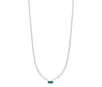 Halskette Necklace Cube green agate, silver rhodium plate