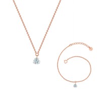 Halskette Set necklace and bracelet sterling silver topaz wh