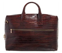 Aktentaschen Honoré Anique croco brown calfskin leather handbag