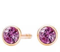 Ohrringe ear stud "Classico", bezel setting, 2 pink sapphir