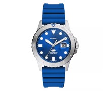 Uhren Fossil Blue Three-Hand Date Silicone Watch