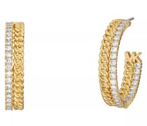 Ohrringe Michael Kors 14K Gold-Plated Chain Hoop Earrings