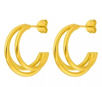 Ohrringe Earring Triple, Silver gold plate