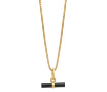 Halskette 22K Plated Mini Onyx T-Bar Necklace