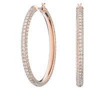 Ohrringe Stone hoop Pavé Large rose gold-tone plated
