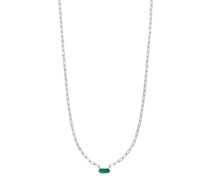 Halskette Necklace Cube green agate, silver rhodium plate