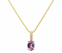 Halskette pendant/chain 375 YG 3 diamonds tot.approx. 0,06 c