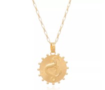 Halskette Statement Capricorn Zodiac Art Coin Long Necklace