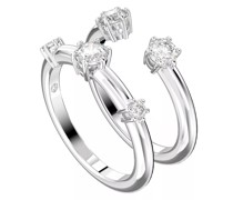Ring Constella Set (2) Round cut Rhodium plated