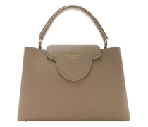Satchel Bag Femme Forte Zarah Taupe Calfskin Leather Handbag