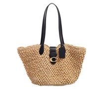 Tote Large Popcorn Texture Paper Straw Tote
