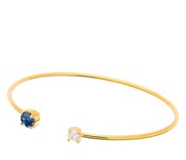 Armband 14 KT Sapphire with Diamond Open Bangle