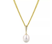 Charms (14K) Pearl Pendant With Cubic Zirconia