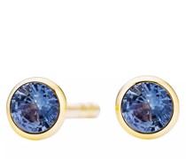 Ohrringe ear stud "Classico", bezel setting, 2 blue sapphir