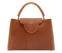 Satchel Bag Femme Forte Zarah Cognac Calfskin Leather Handbag