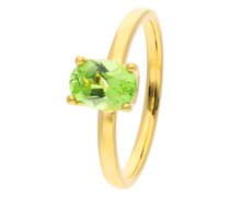 Ring ring 375 YG 1 Peridot 7x5 mm oval fac.