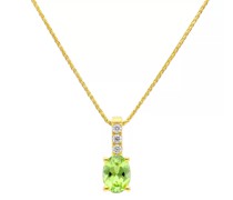 Halskette pendant/chain 375 YG 3 diamonds tot.approx. 0,06 c