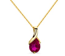 Halskette 9KT Created Ruby Pendant 45cm Necklace